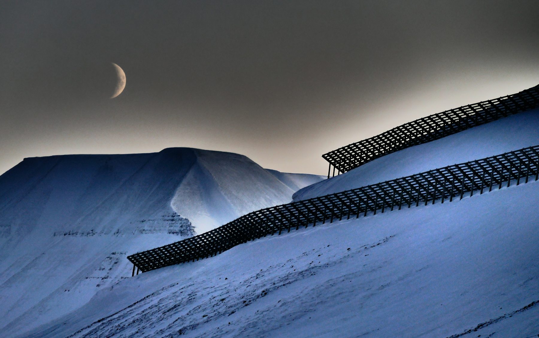 Moon over landscape