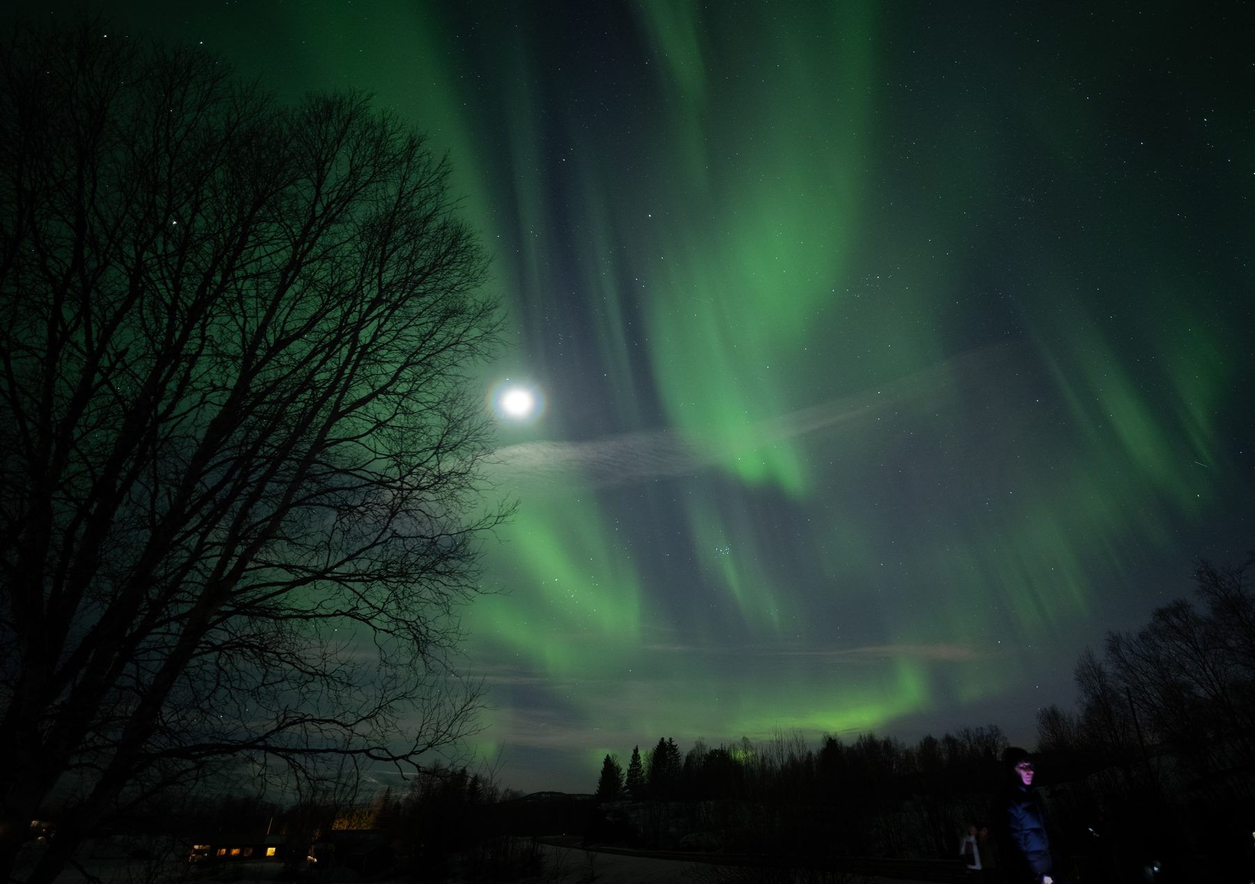 Aurora and the moon