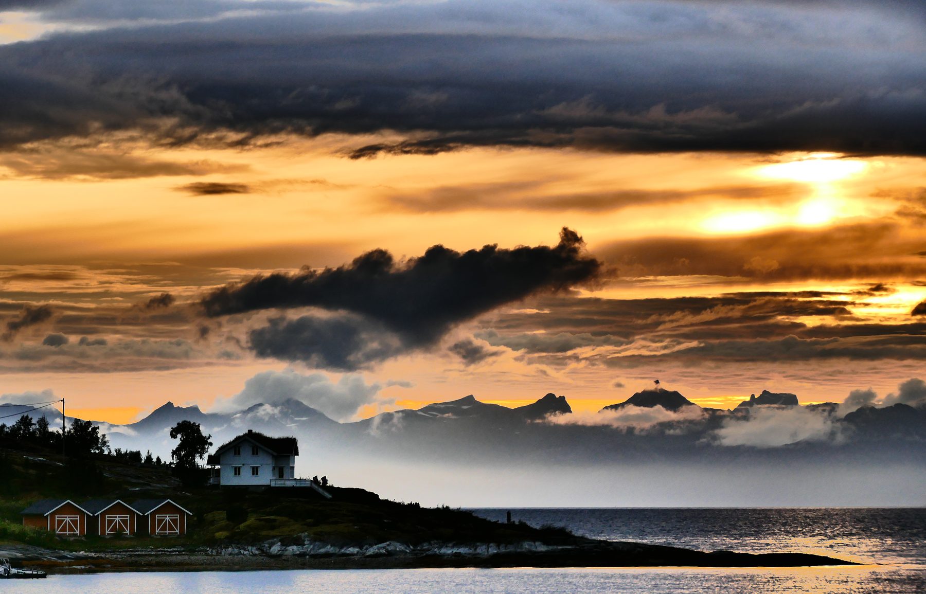 Artsy sky and a house
