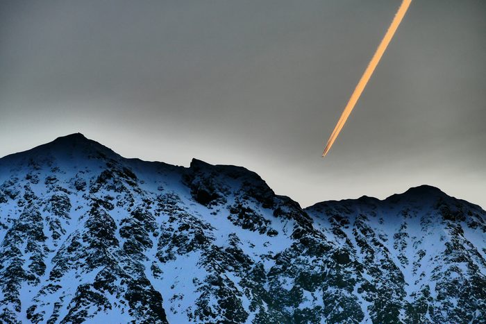 A mountain and a plane · Lenangen, Norway · 2020