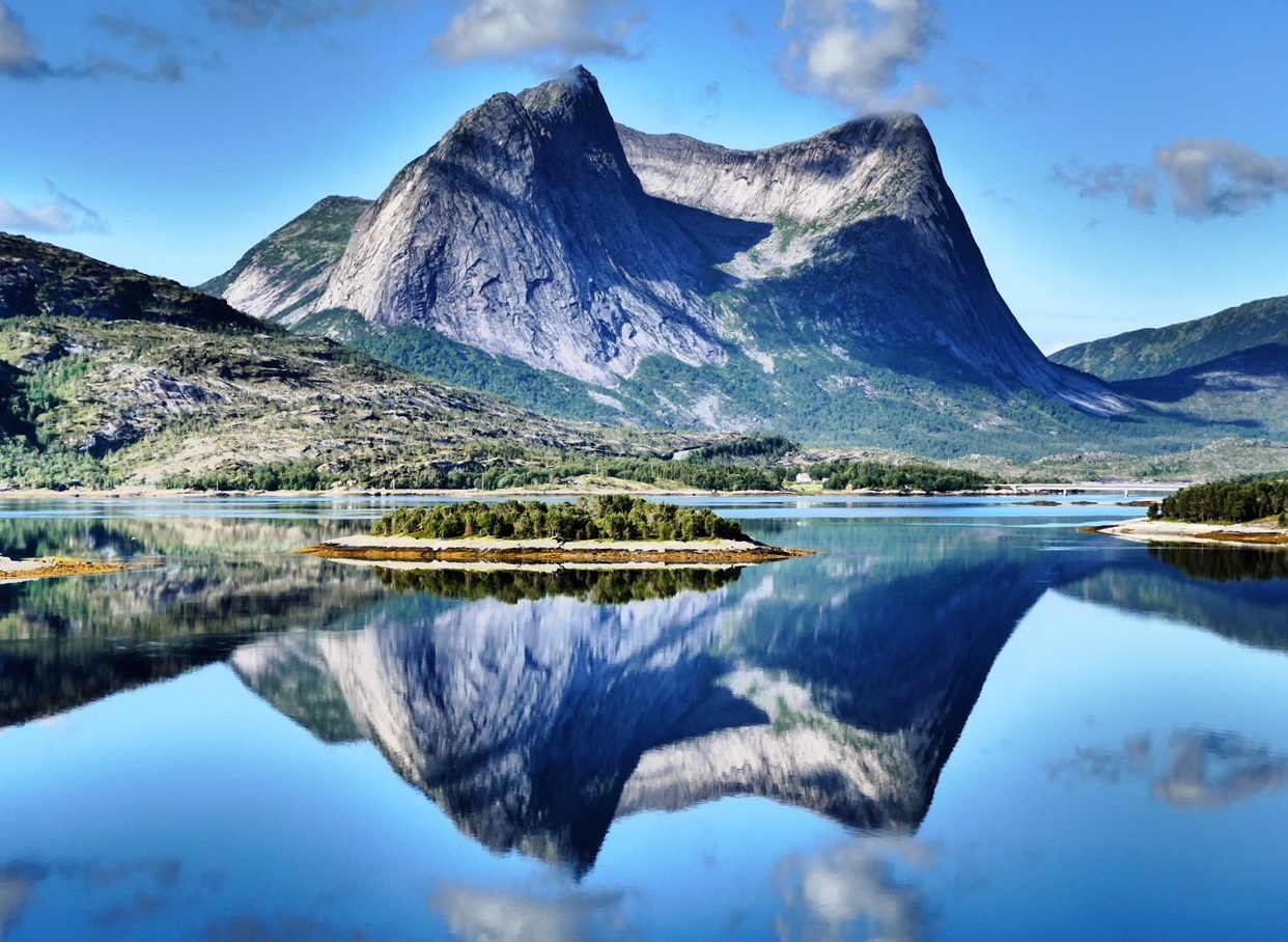 Mirroring mountains