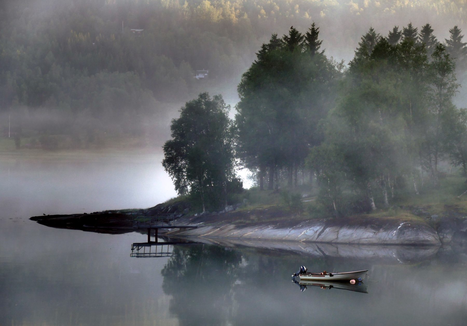 Fog and a boat