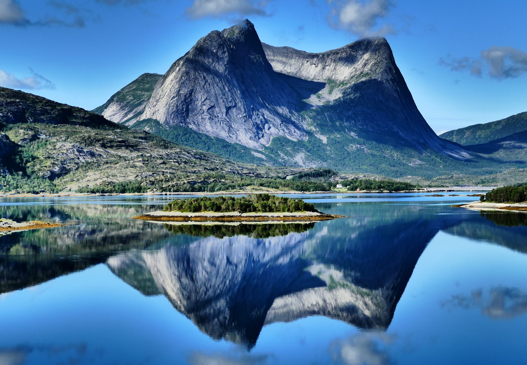 Mirroring mountains