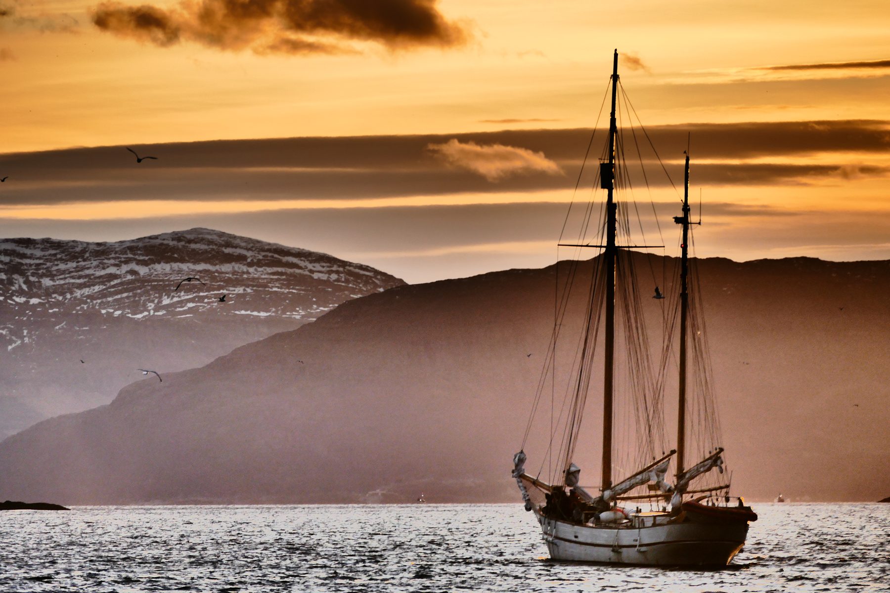 Sailing ship passing