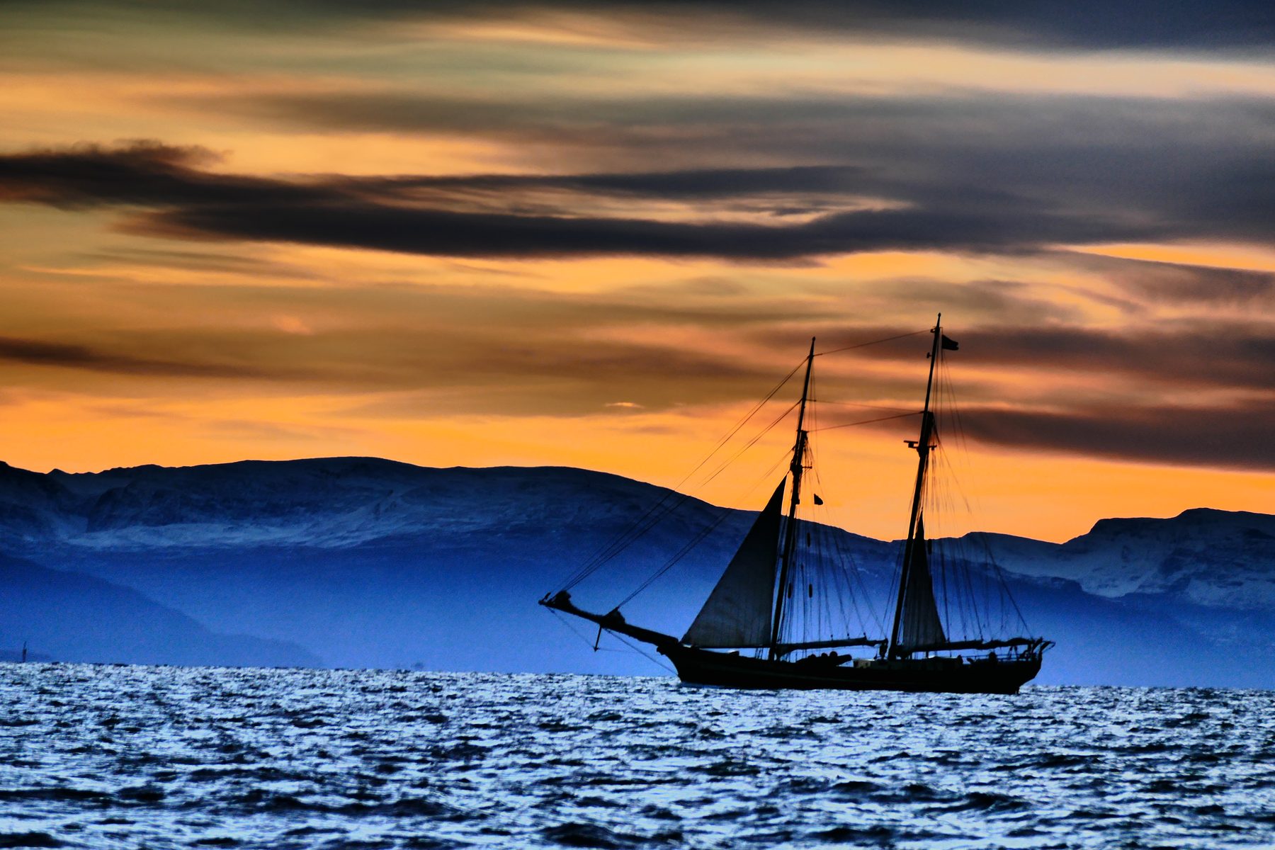 Sailing ship passing