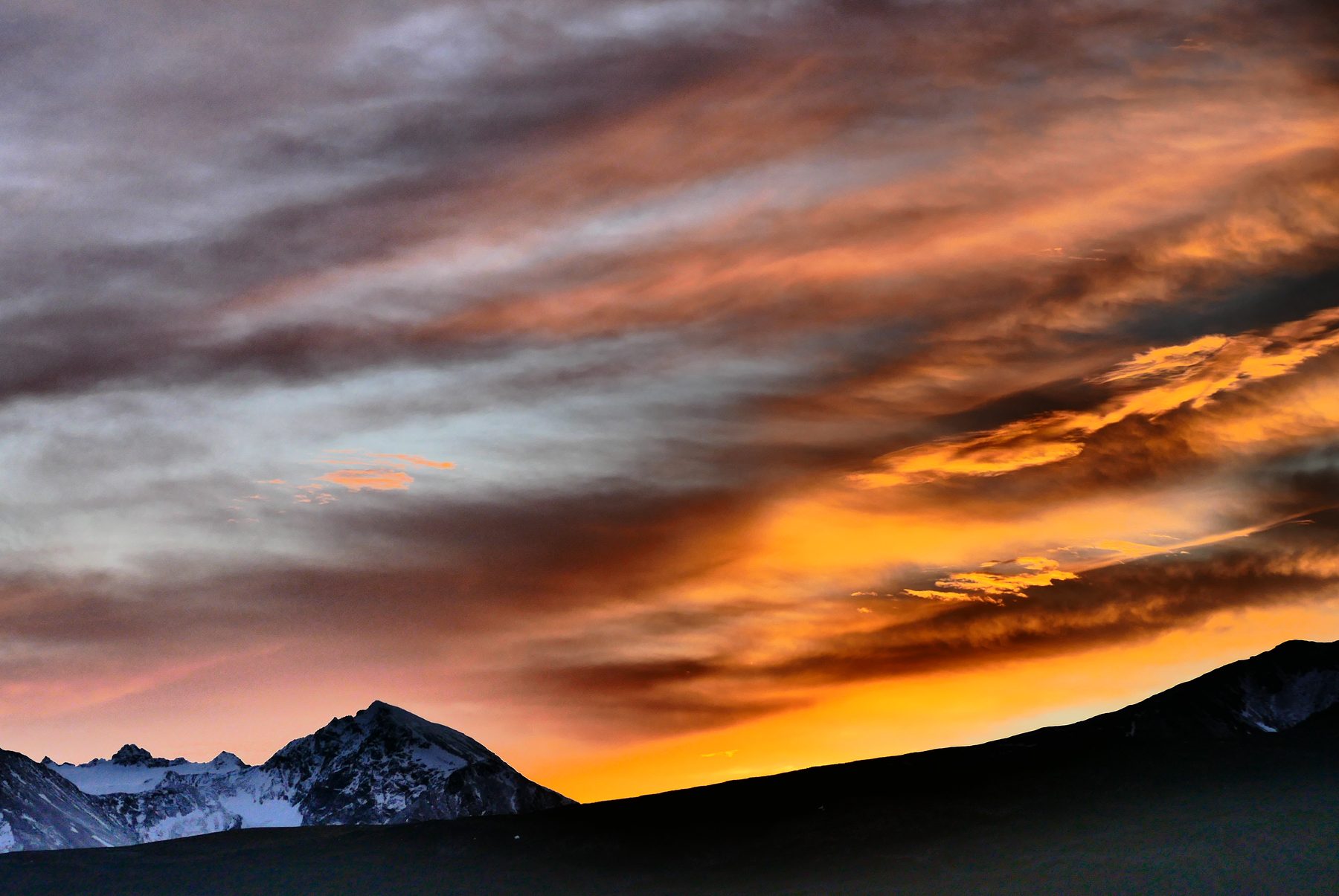 Fiery evening sky