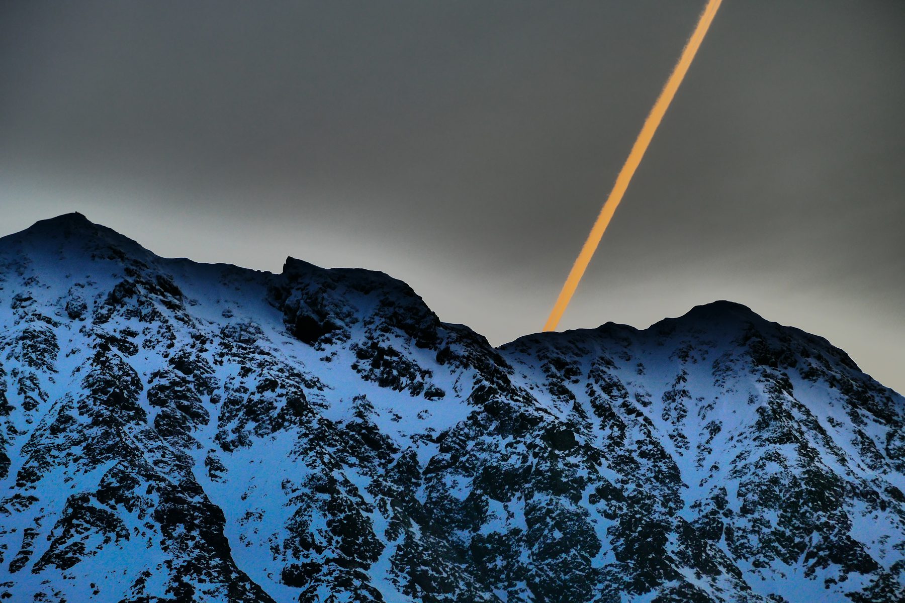 A mountain and a line